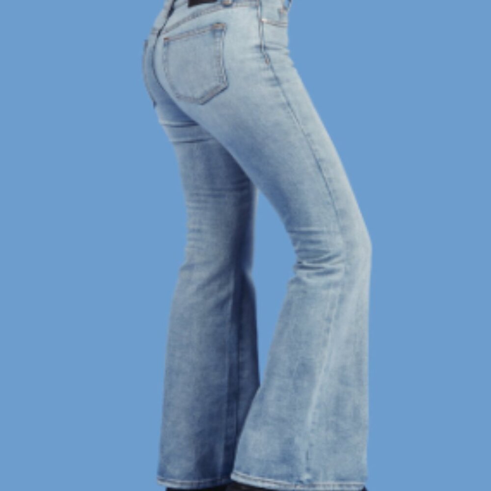 UNIF Light Wash Raw Hem High Rise Wide Leg Jeans Size 29